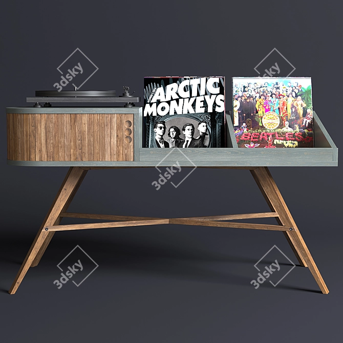 Modern Vinyl Table: High Quality and Stylish Design 3D model image 2