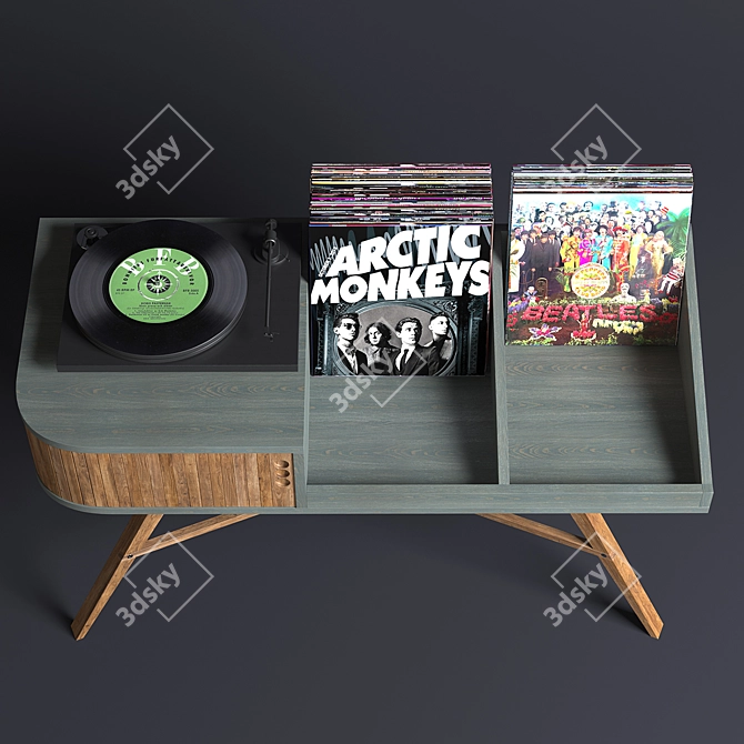 Modern Vinyl Table: High Quality and Stylish Design 3D model image 3