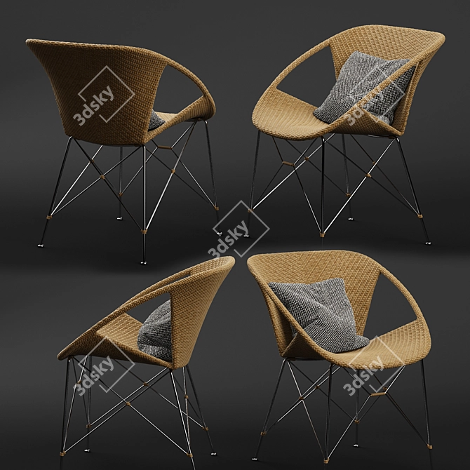 Contemporary Elegance: Suki Armchair by Janice Feldman 3D model image 2