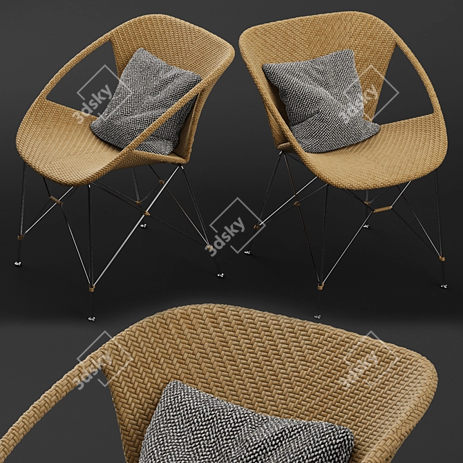 Contemporary Elegance: Suki Armchair by Janice Feldman 3D model image 4