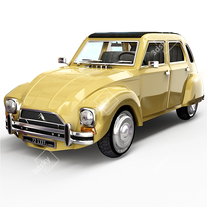 Vintage Citroen Dyane Jian 3D model image 1