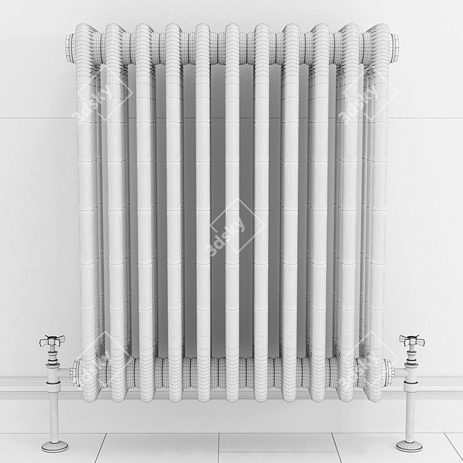 Classic Cast Iron Radiator 3D model image 3