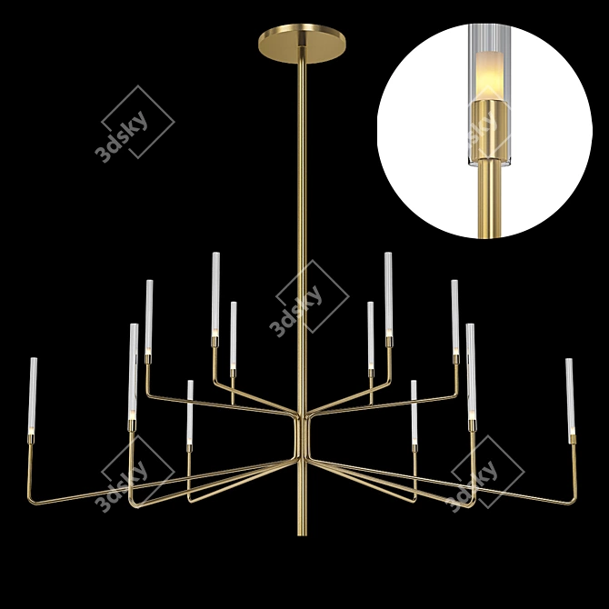 Elegant Chic LED Pendant Light 3D model image 1