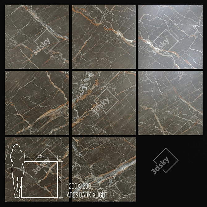 XLIGHT Ares Dark Ceramic Tile 3D model image 1