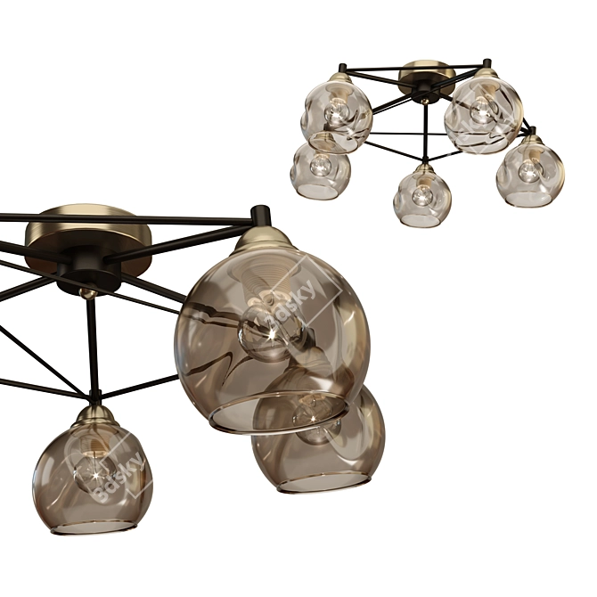 Italian Loft Style Ceiling Chandelier 3D model image 1