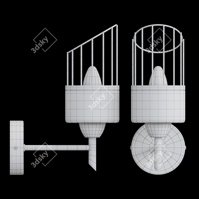 Elster Wall Lamp: Modern Asymmetrical Design 3D model image 3