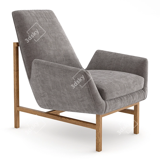 Elegant Timber Armchair: Okha NICCI 3D model image 4