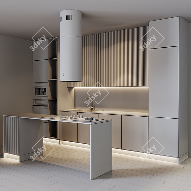 Title: Modern Kitchen Set 3D model image 3