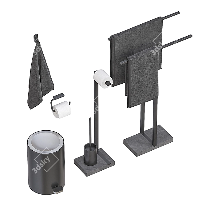 Modern Blomus Bathroom Decor Set 3D model image 2