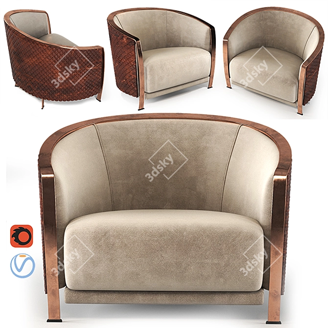 Rugiano Armchair: Elegant and Stylish 3D model image 1