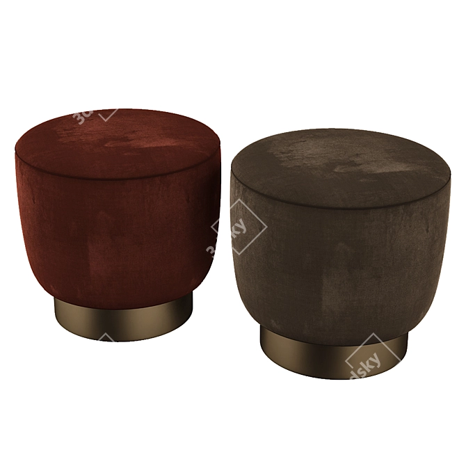 Archived 3D Pouf with Textures & Render Previews 3D model image 2