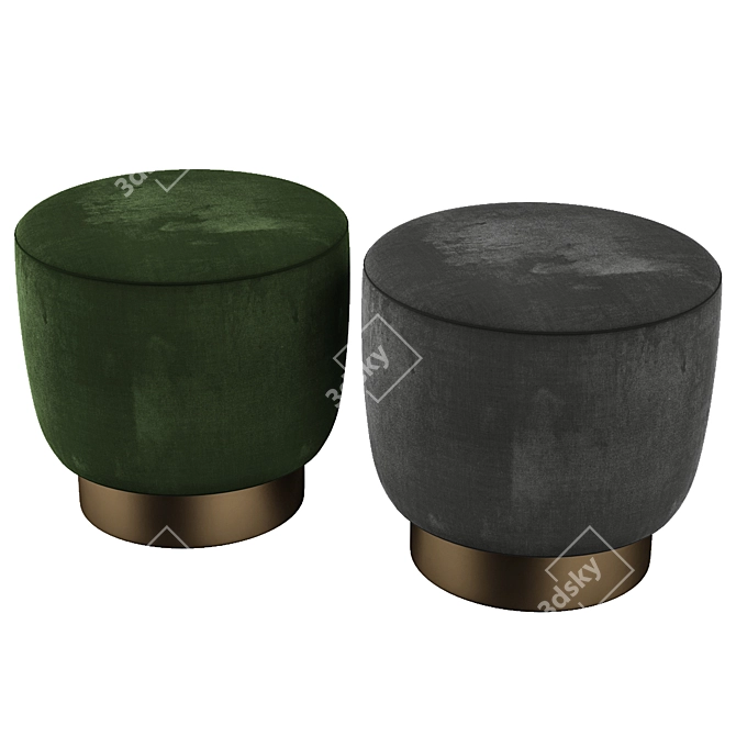 Archived 3D Pouf with Textures & Render Previews 3D model image 3