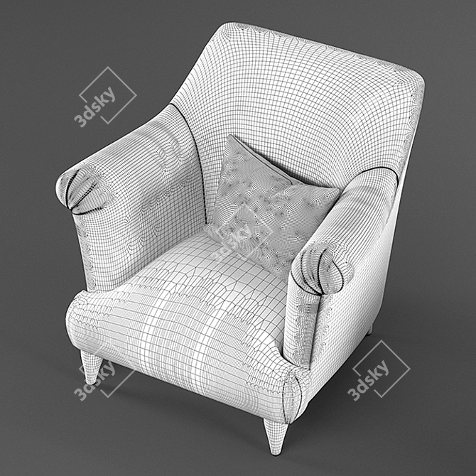 Sayyadi Armchair: Chic and Comfortable! 3D model image 4