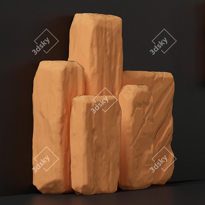 Title: Large Slab Stone Rock 3D model image 4
