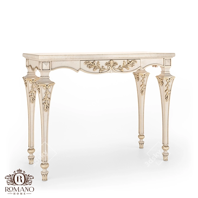 Romano Home Nicolet Console: Handcrafted Elegance 3D model image 1