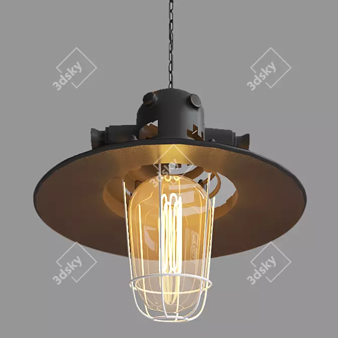 3-Light Ceiling Fixture 3D model image 1