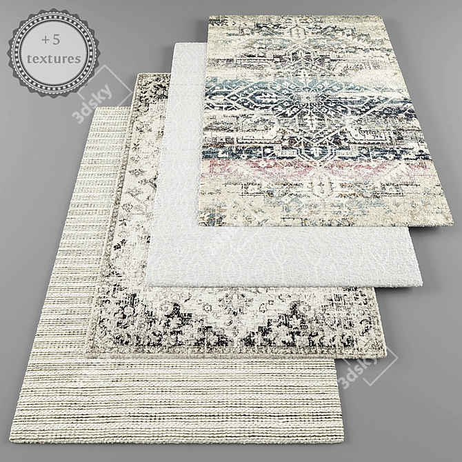 Modern Style Rugs Set 3D model image 1