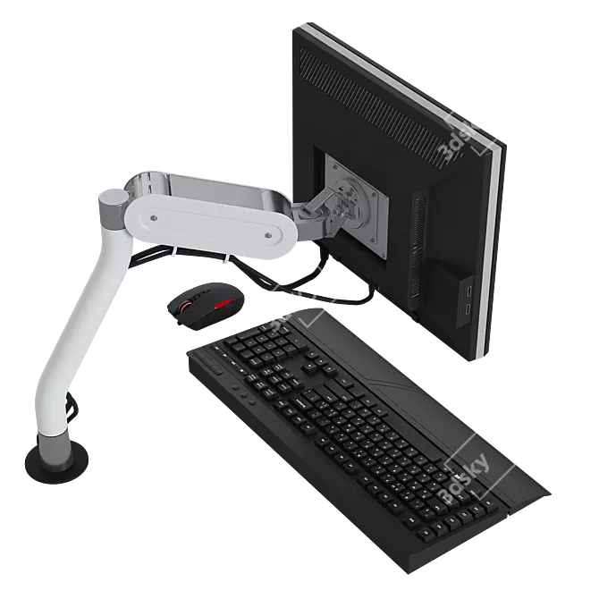 Desktop Monitor Mount Set 3D model image 1