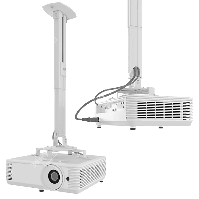 Ergofount Ceiling Mounted Projector 3D model image 3