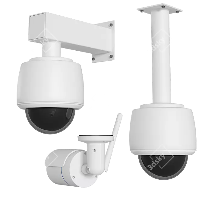 SecureEye Surveillance Camera Set 3D model image 2