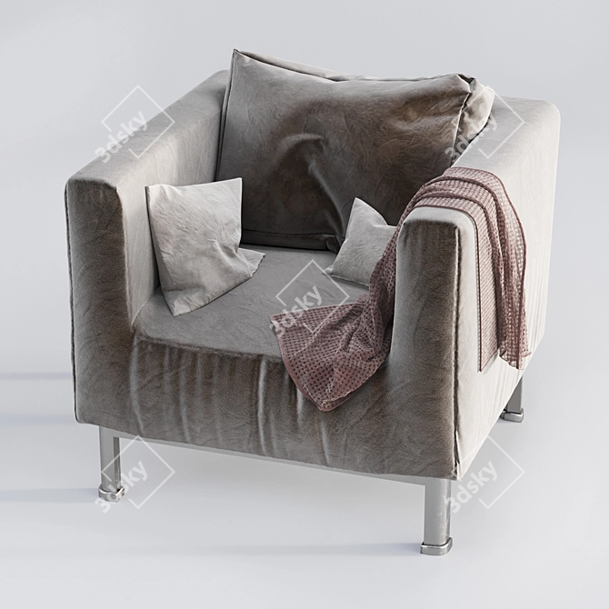Cozy Lounge Armchair 3D model image 2