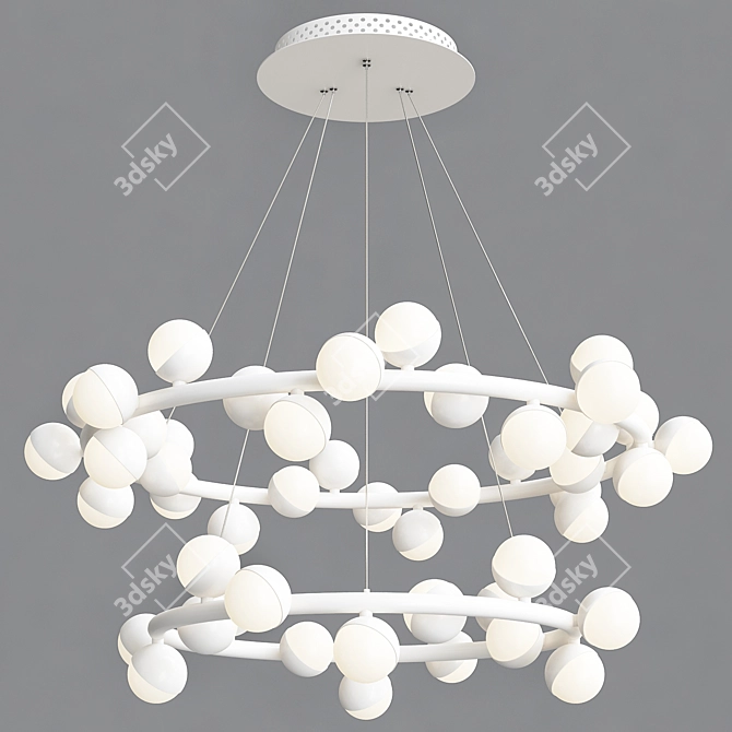 2-Tier Pendant Lights: Height 1200mm, Diameter 800mm 3D model image 2