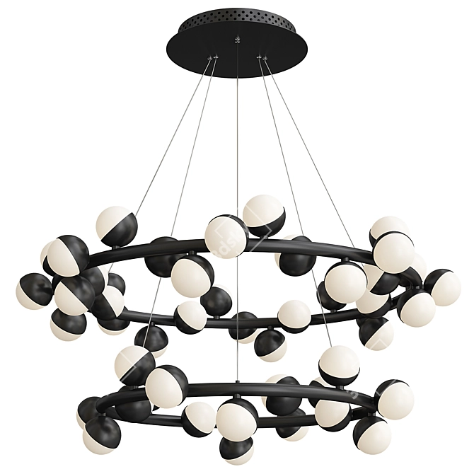 2-Tier Pendant Lights: Height 1200mm, Diameter 800mm 3D model image 4