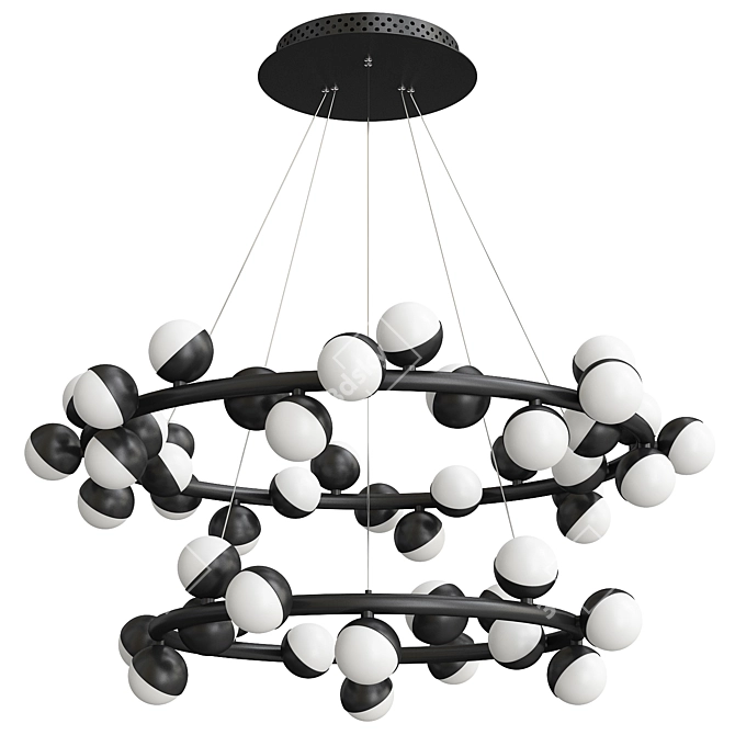 2-Tier Pendant Lights: Height 1200mm, Diameter 800mm 3D model image 5