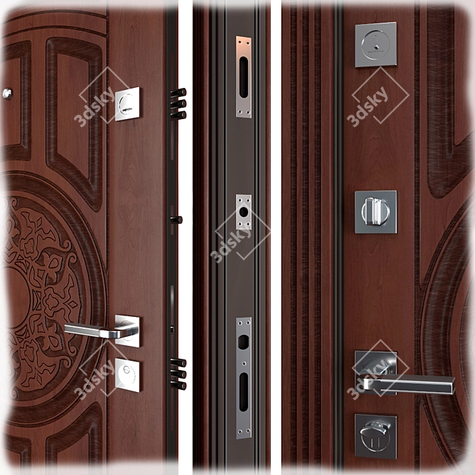 Sturdy Entrance Metal Door Baku 3D model image 2