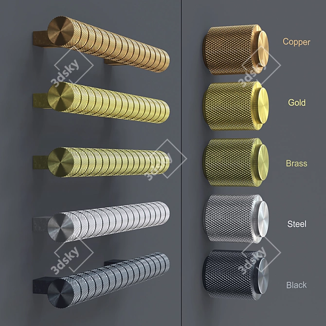 Elegant Bacara Cabinet Knob & Handle 3D model image 2