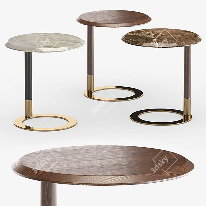 Elegant Walnut Side Table 3D model image 1