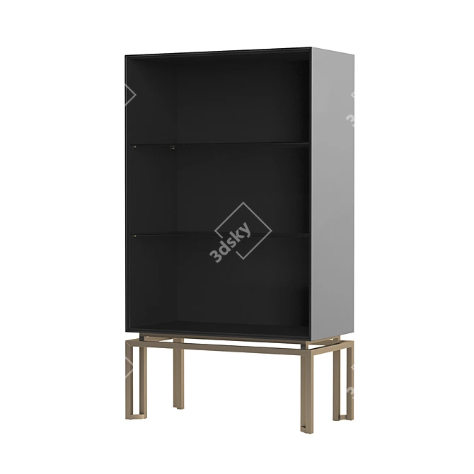 Tosconova Oro Cabinet & Bookcase: Modern Elegance in Gold 3D model image 3