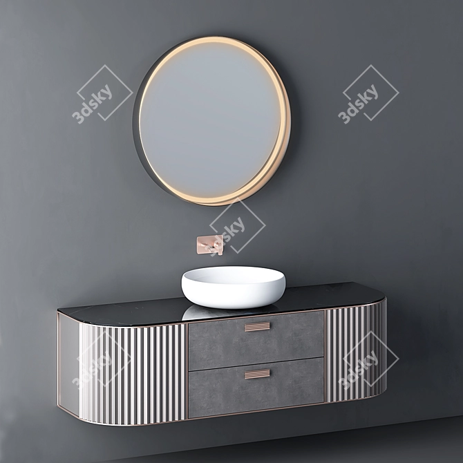 Modern Bathroom Vanity Set 3D model image 1