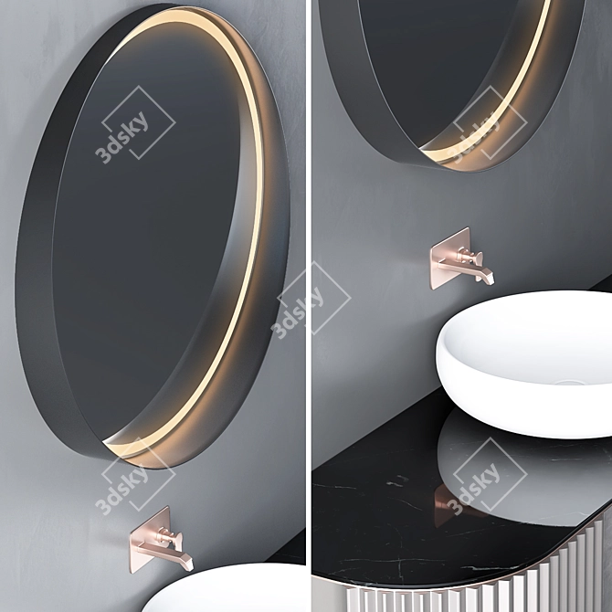 Modern Bathroom Vanity Set 3D model image 2