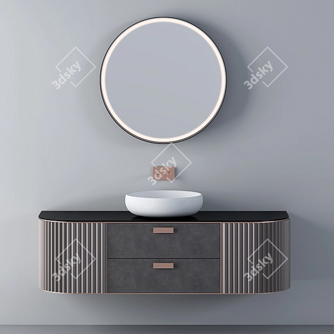 Modern Bathroom Vanity Set 3D model image 7