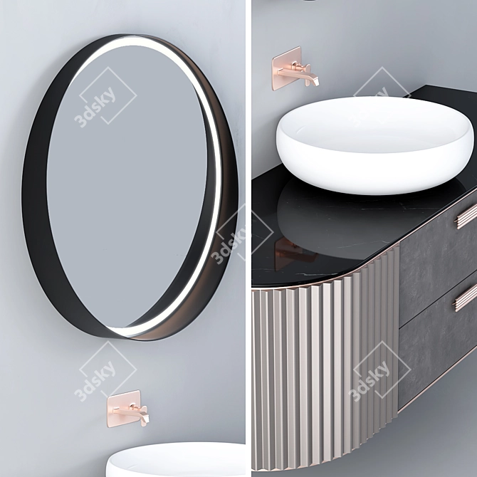Modern Bathroom Vanity Set 3D model image 8