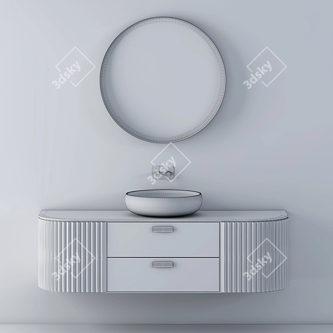 Modern Bathroom Vanity Set 3D model image 9