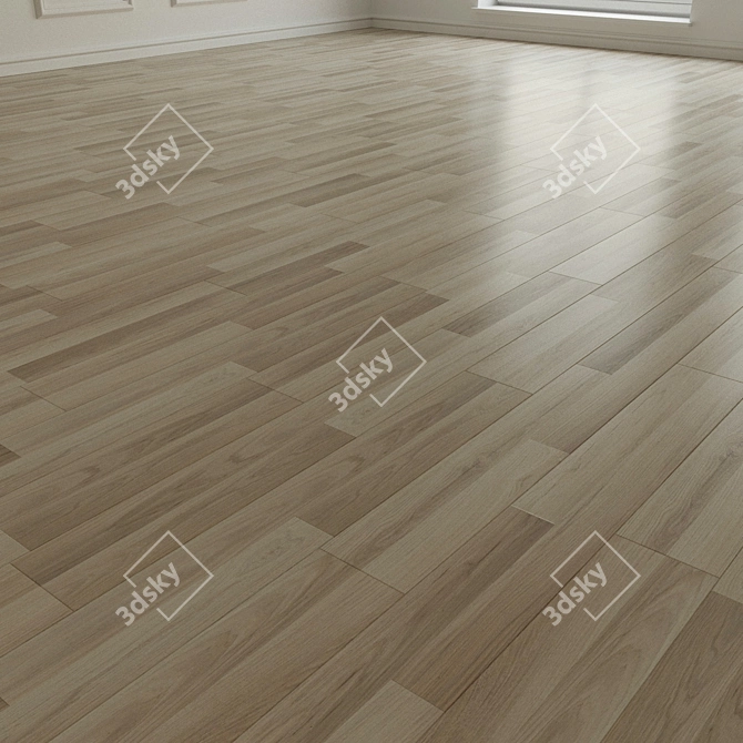 Natural Wood Laminate Parquet 3D model image 2