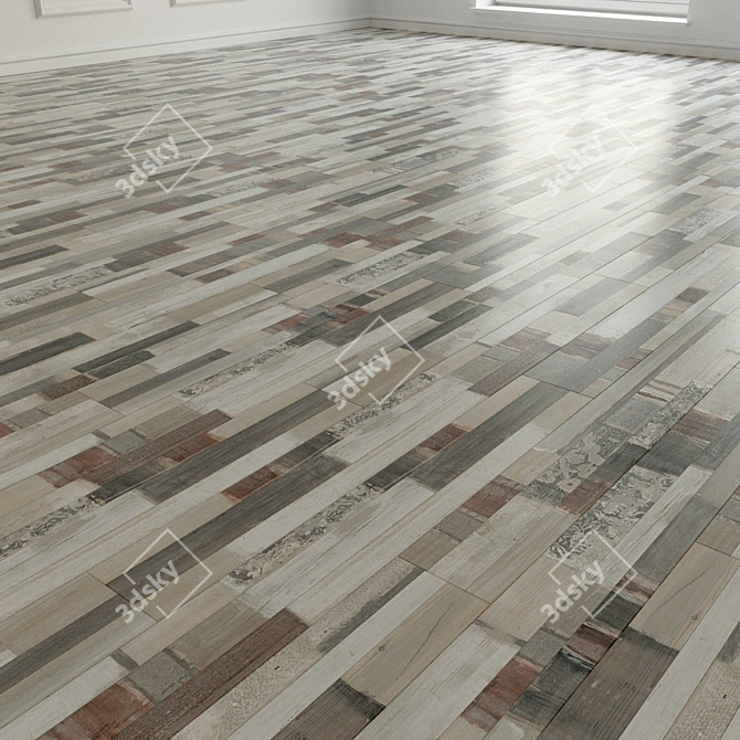 Natural Wood Laminate Parquet 3D model image 2