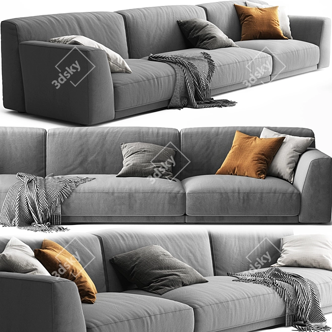 Sophisticated Poliform Shangai Sofa 3D model image 1