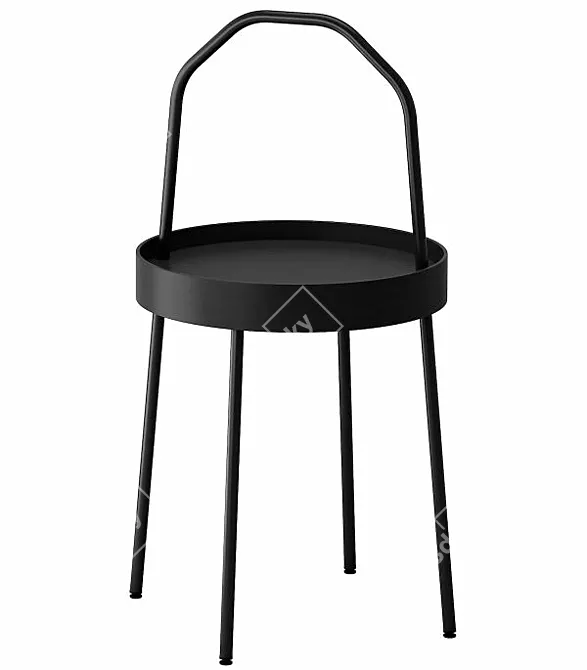 Sleek Metal Accent Table 3D model image 1