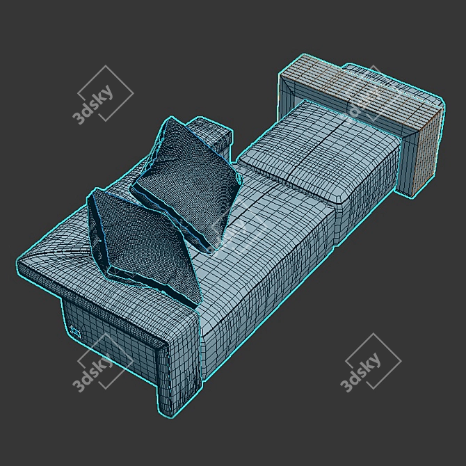 Luxurious Fendi Bogart Sectional 3D model image 3