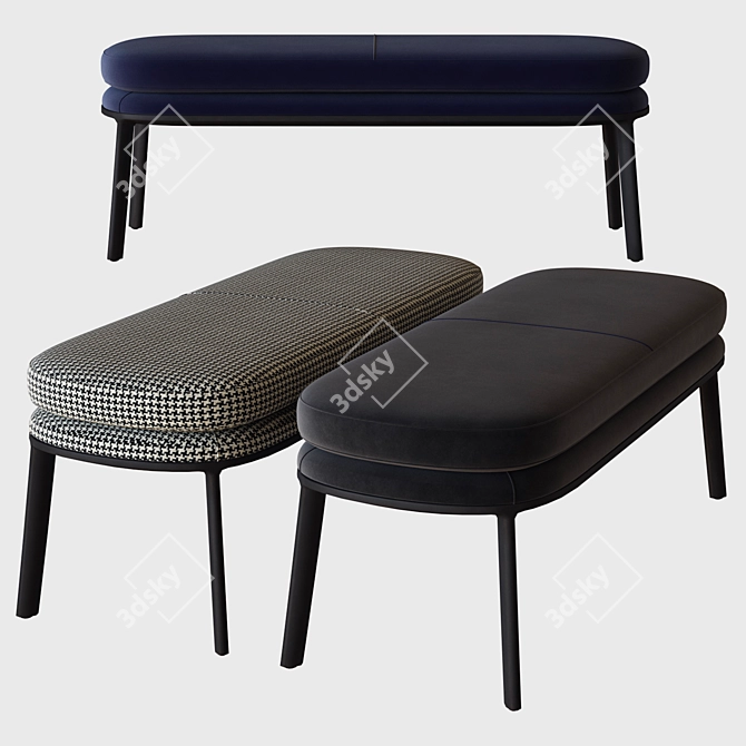 Sleek Caratos Bench: Modern Design 3D model image 1