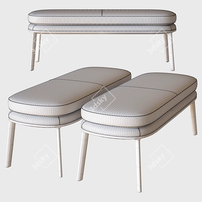 Sleek Caratos Bench: Modern Design 3D model image 3