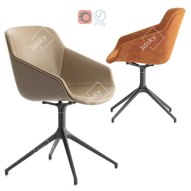 Elegant Vienna Chair - Boconcept 3D model image 4