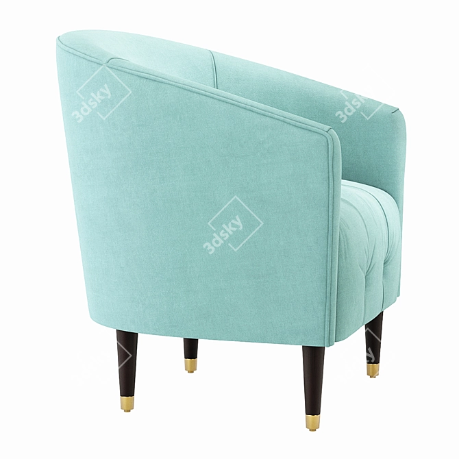 Ayesha Velvet Accent Chair 3D model image 4