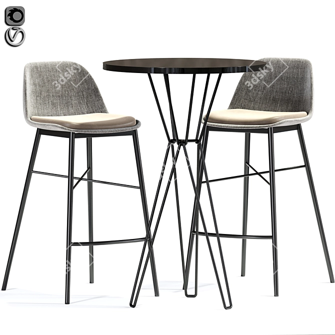 Elegant Isla Bar Table: A Modern Masterpiece 3D model image 2