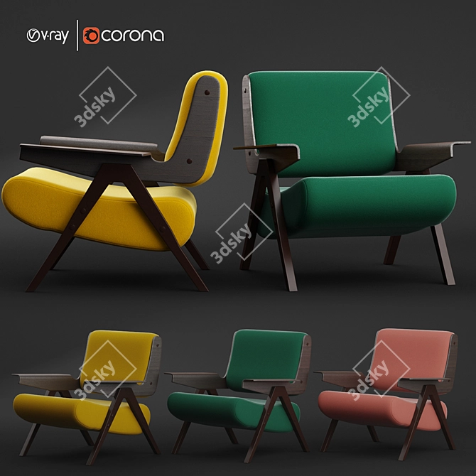 Modern Lina Armchair: Stylish & Comfortable 3D model image 1