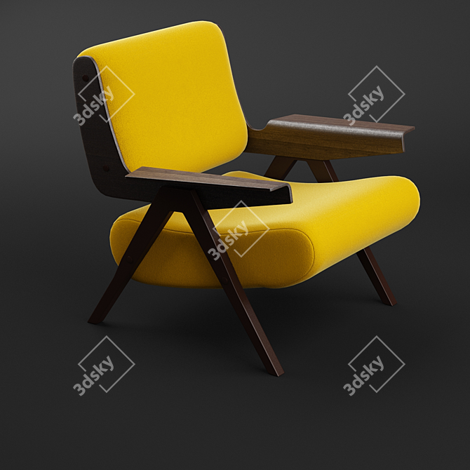 Modern Lina Armchair: Stylish & Comfortable 3D model image 3