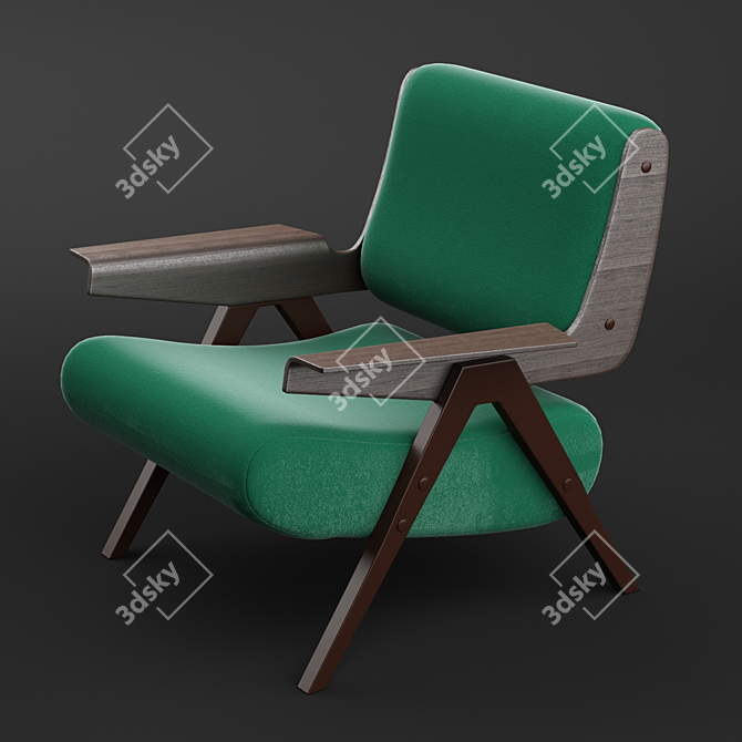 Modern Lina Armchair: Stylish & Comfortable 3D model image 4